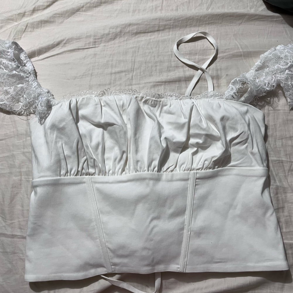 White corset top